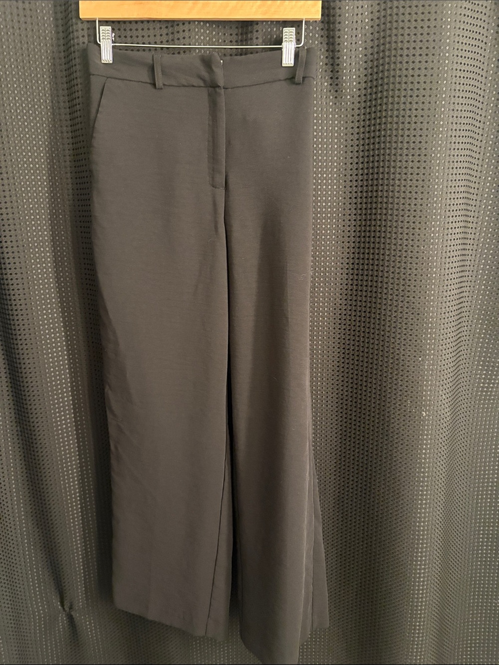 Wide-Leg Black Dress Pants
